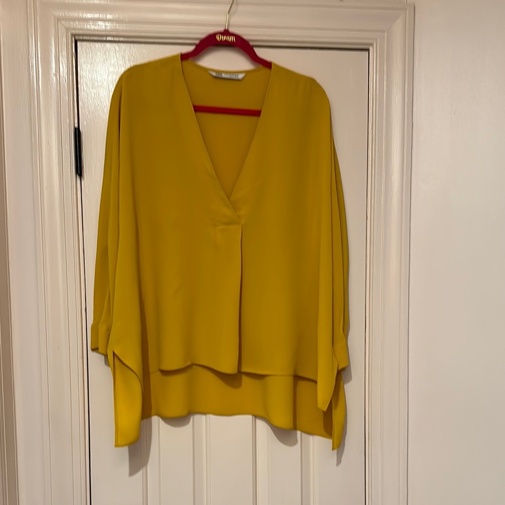 Chico's Yellow V-Neck Blouse